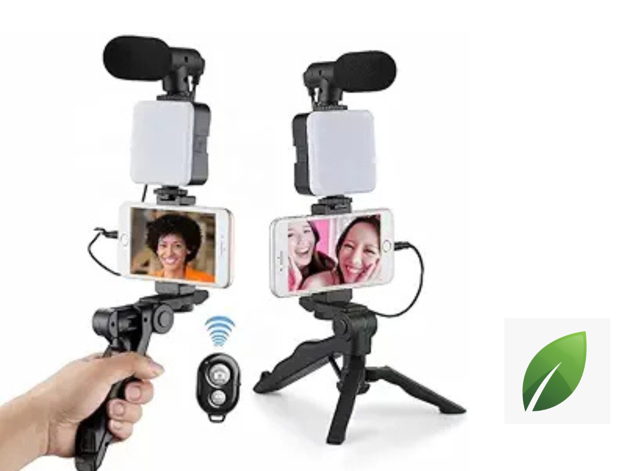 Vlog Kit AY-49 con luz LED, micrófono y trípode Influencer